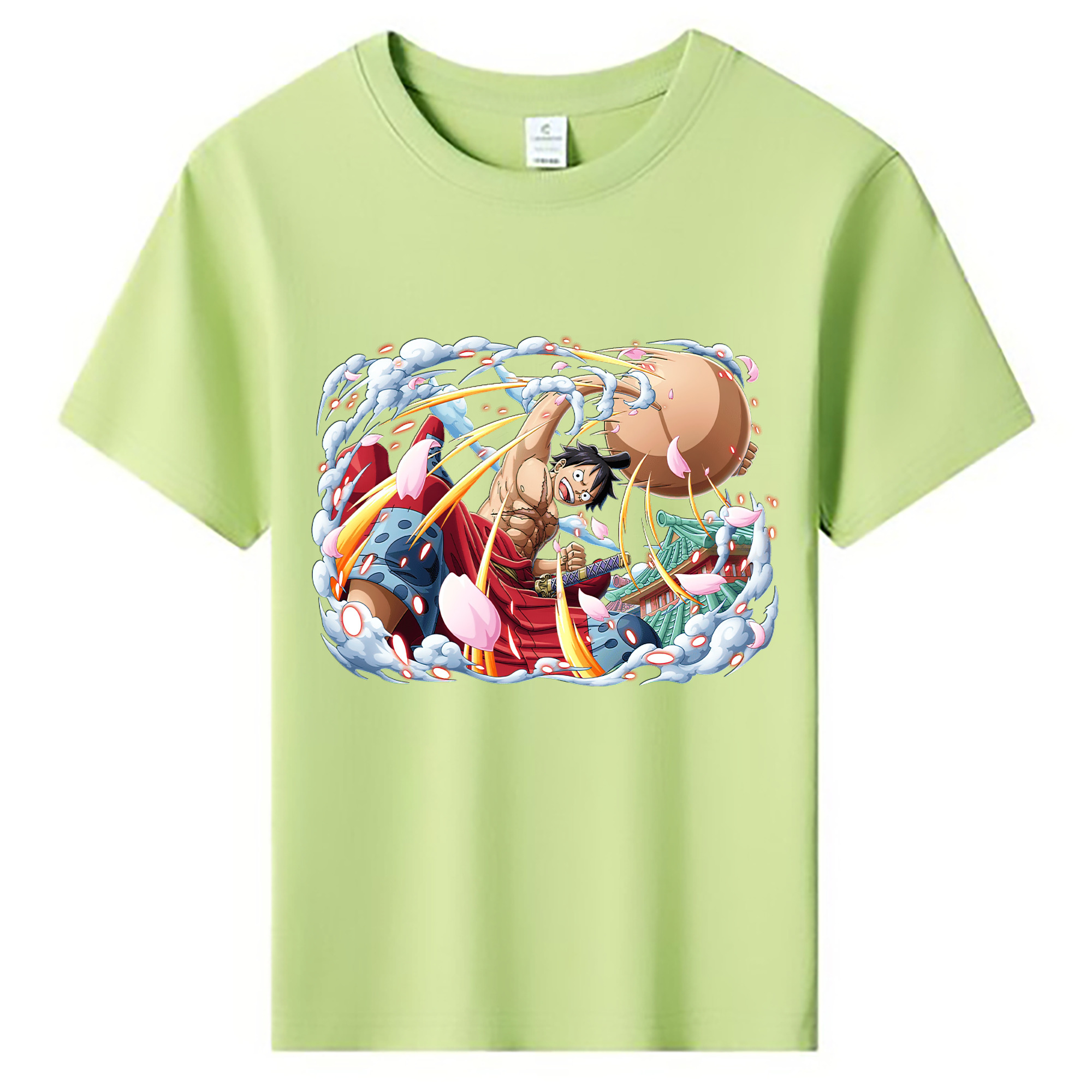 ワンピース モンキー・D・ルフィ ONE PIECE Monkey D. Luffy 綿100％キッズTシャツ（フロントプリント）